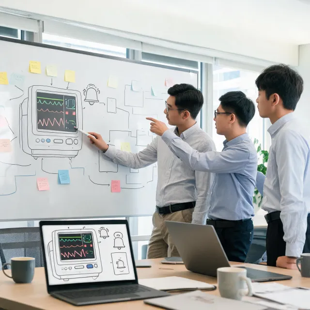 R and D whiteboard session for alarm design