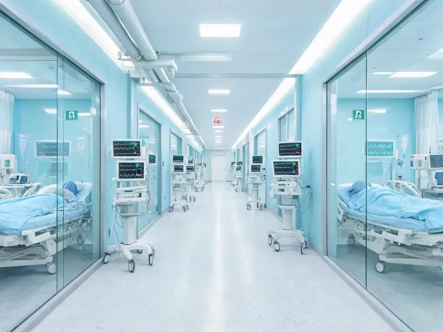 Tertiary hospital ICU corridor